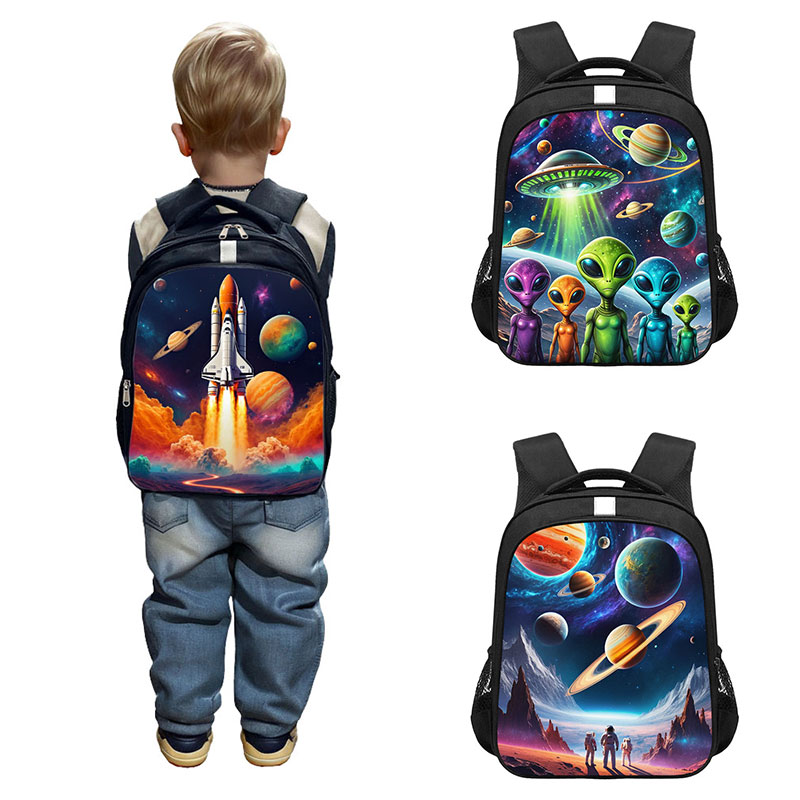 Phone Accessories For Teens - 男性と女性のためのエイリアン宇宙船バックパック、神秘的な宇宙、望遠鏡、旅行のためのリュックサック、10代のためのランドセル、ラップトップバックパック、UFO