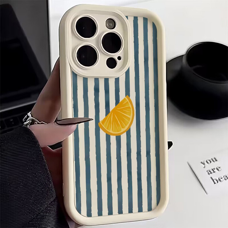 Phone Accessories Iphone - ストライプレモン柄スマホケース iPhone 17 16 15 14
