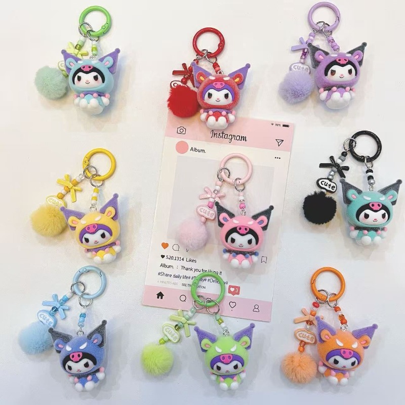 Phone Accessories For Teens - ファッションクロミフィギュア樹脂キーホルダーかわいい漫画プリント3Dキーリングティーンレディースバックパックペンダント装飾電話ストラップ