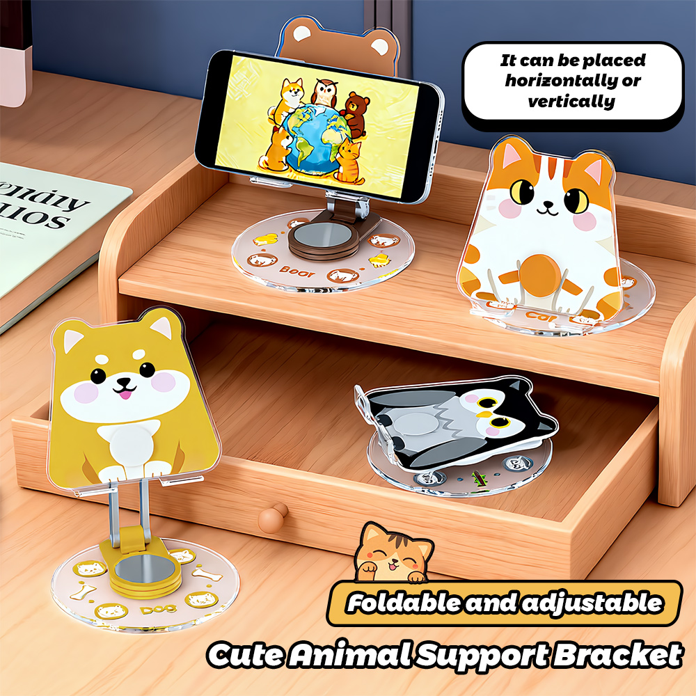 かわいい動物電話スタンド 360 回転可能折りたたみ式デスク - Phone Accessories For Teens のレビューと価格