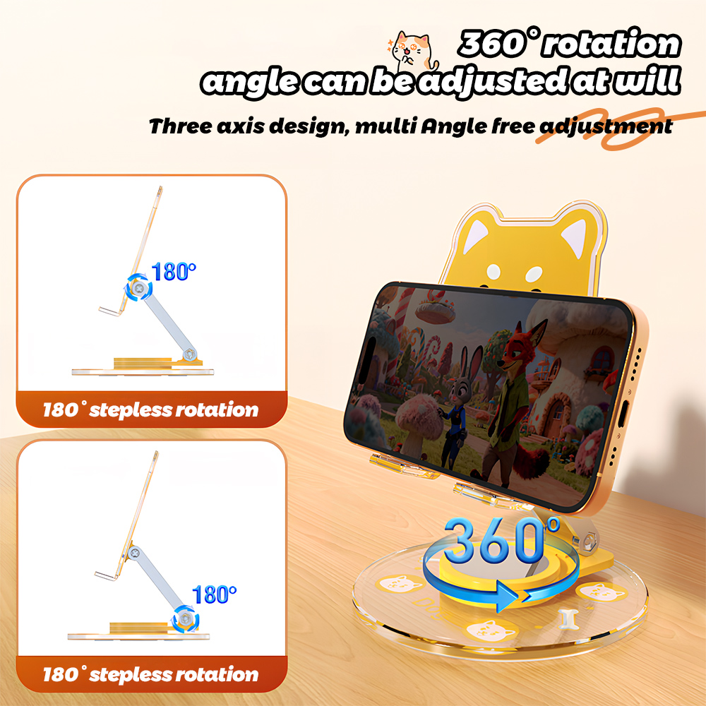 かわいい動物電話スタンド 360 回転可能折りたたみ式デスク - Phone Accessories For Teens のレビューと価格