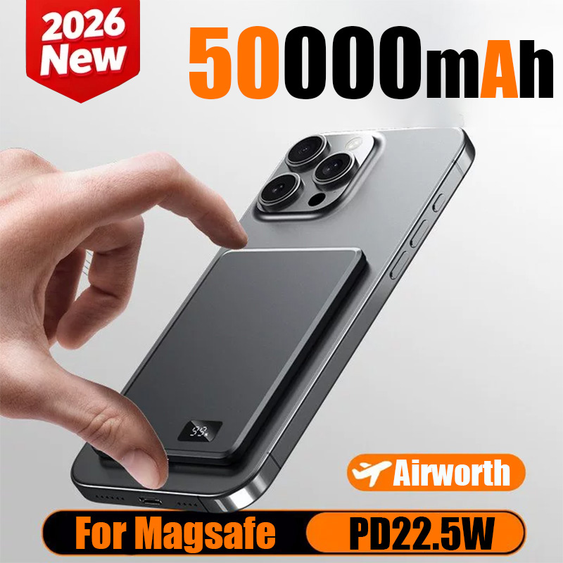 50000mAh超薄型パワーバンク 磁気ワイヤレス急速充電  - Power Bank Slim のレビューと価格