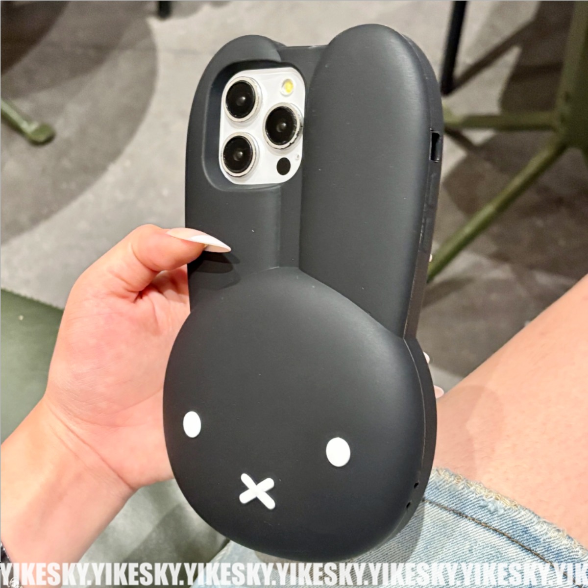 ミッフィーウサギ黒シリコン電話ケース漫画大きな耳ミッフィーア - Phone Accessories Images のレビューと価格