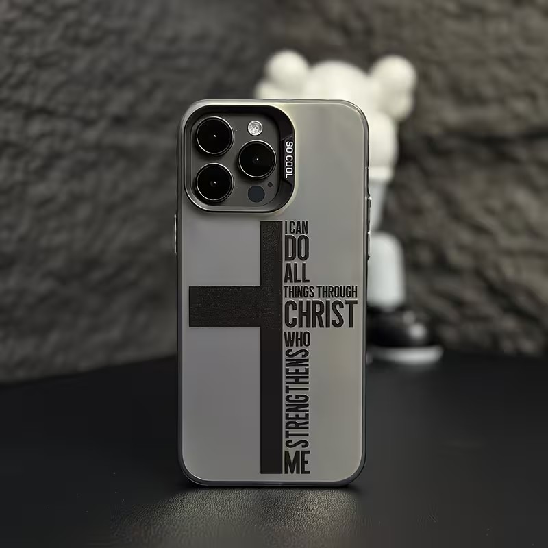 指紋防止クロス聖書柄iPhoneケース iPhone 17  - Phone Accessories Iphone のレビューと価格