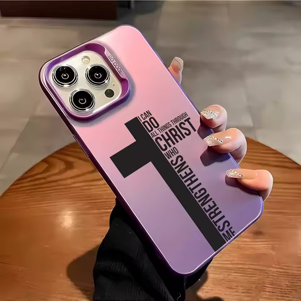 指紋防止クロス聖書柄iPhoneケース iPhone 17  - Phone Accessories Iphone のレビューと価格