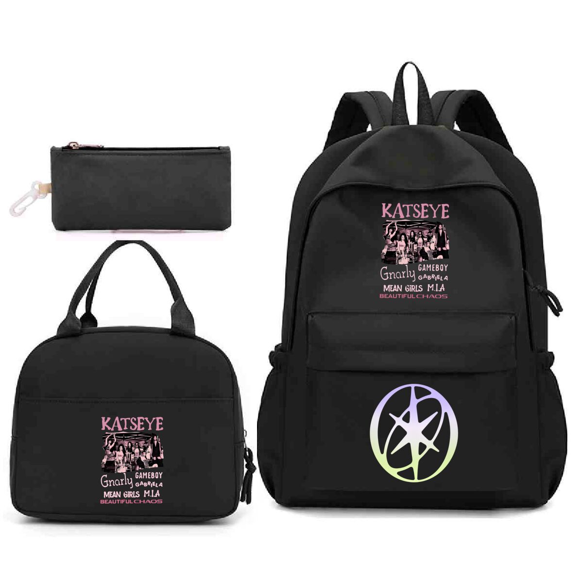 キャッツアイプリント 3 in 1 バックパックセット リュ - Phone Accessories For Teens のレビューと価格