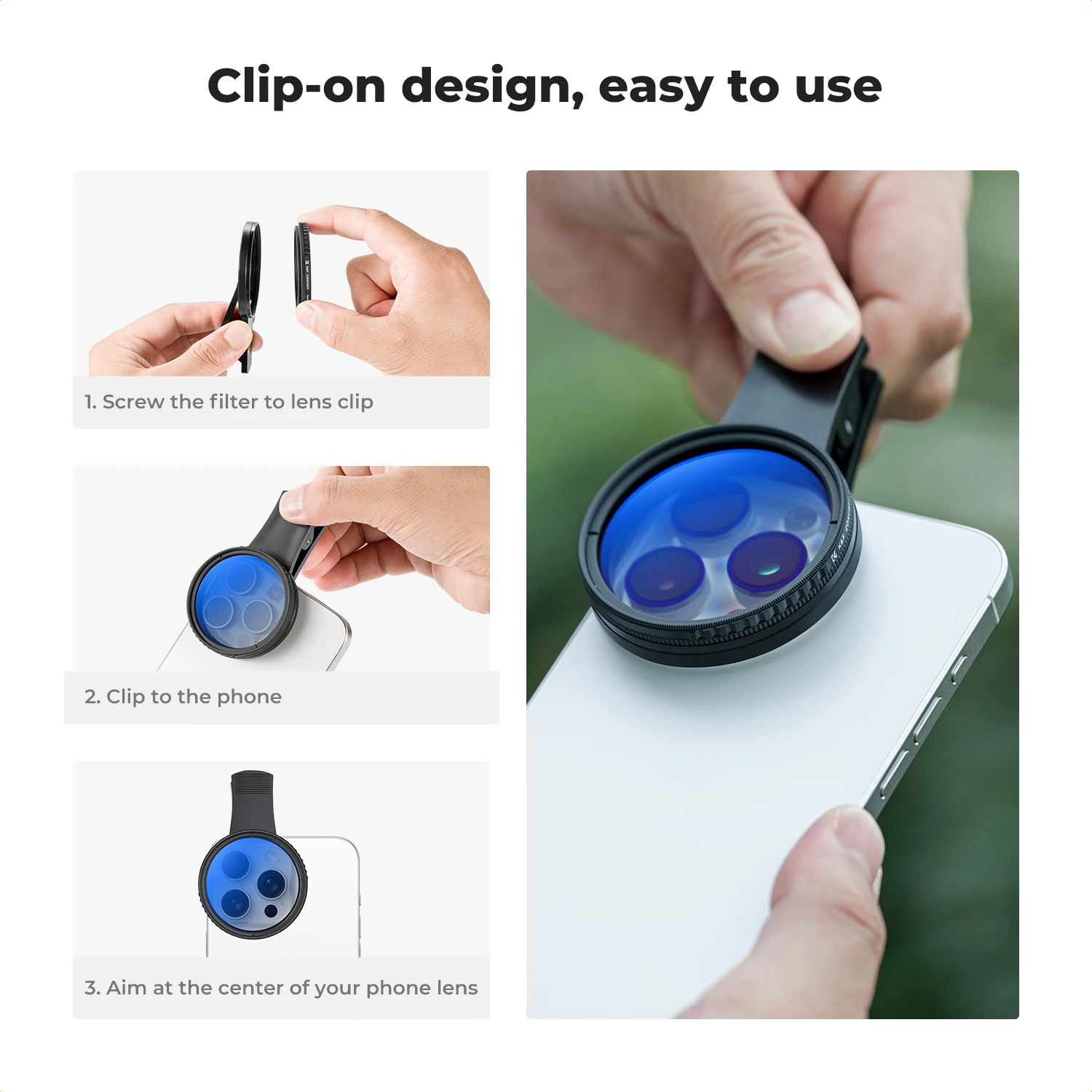 K&F CONCEPT 52mm クリップオン CPL 円偏 - Lens Camera Clip のレビューと価格