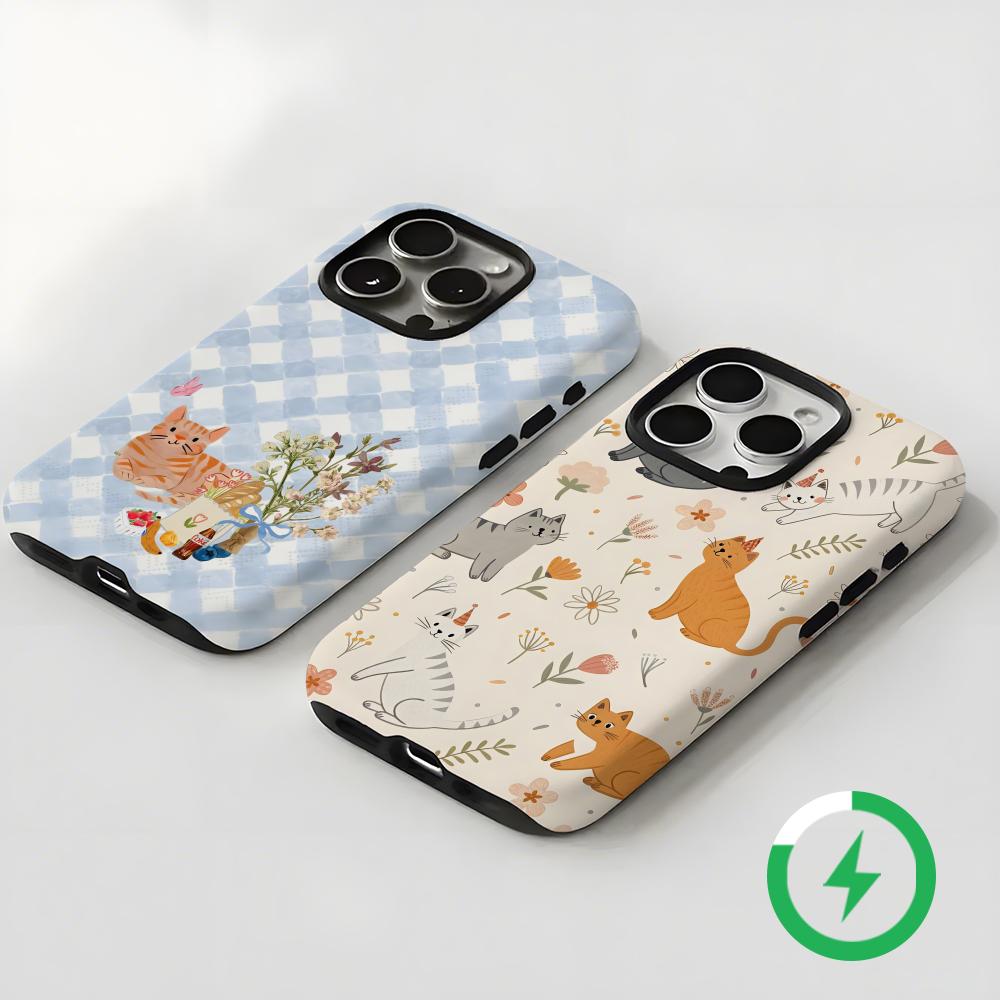 かわいい猫と犬のスマホケース マグネット式 2-in-1 光 - Phone Accessories Iphone のレビューと価格
