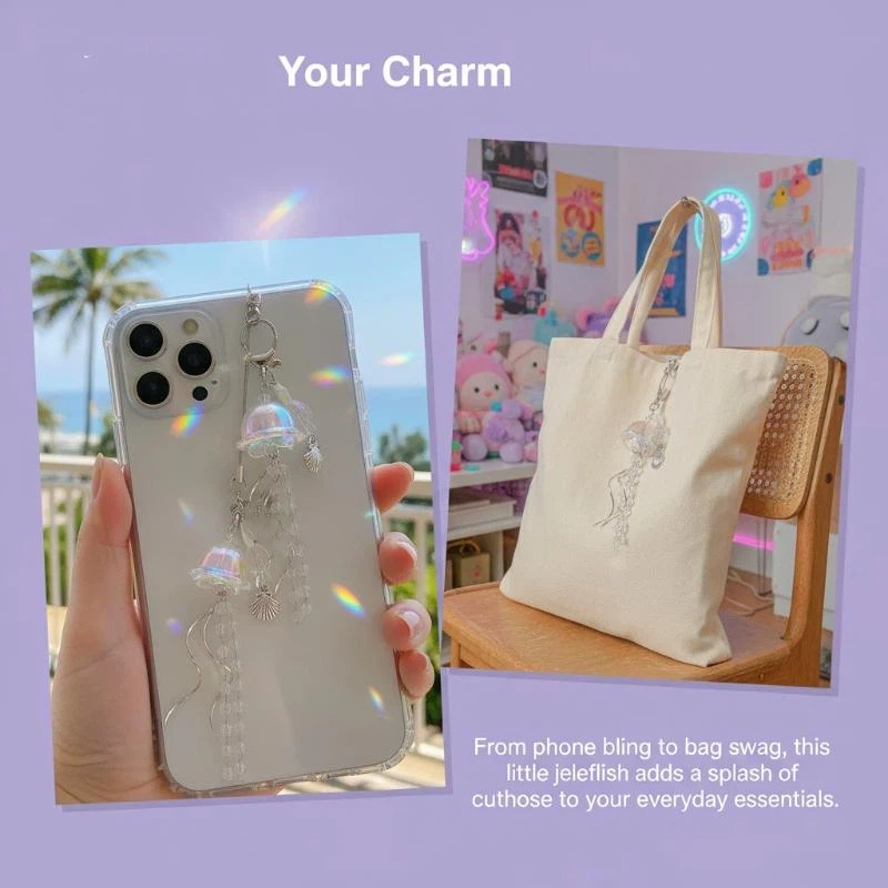 ビーズ付き携帯電話ストラップ スターシーシェル クラゲキーホ - Phone Accessories For Teens のレビューと価格