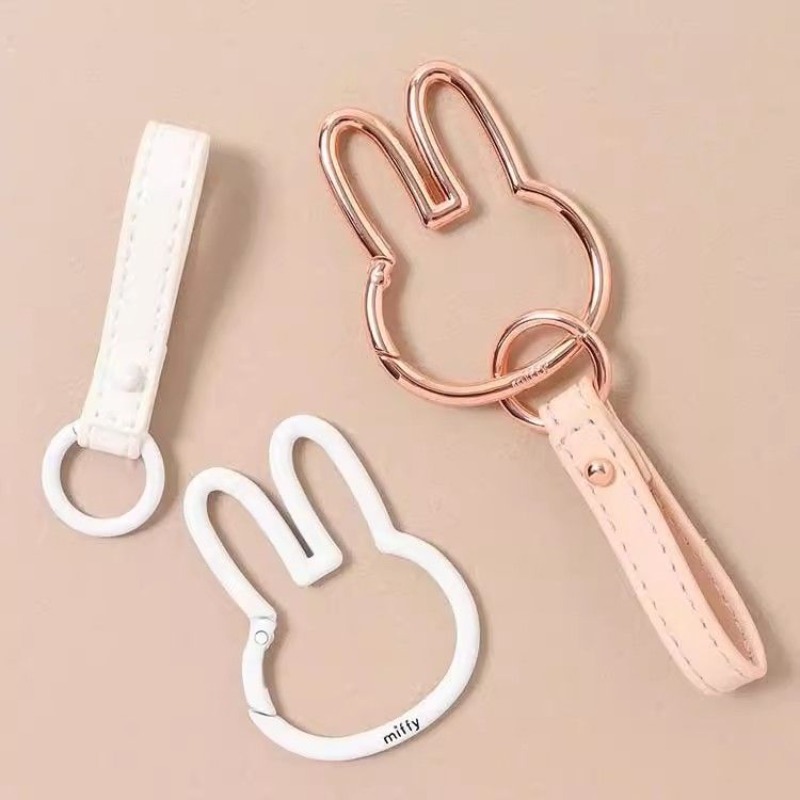 ミッフィー キーホルダー かわいい漫画ウサギの頭のキーリング - Phone Accessories For Teens のレビューと価格