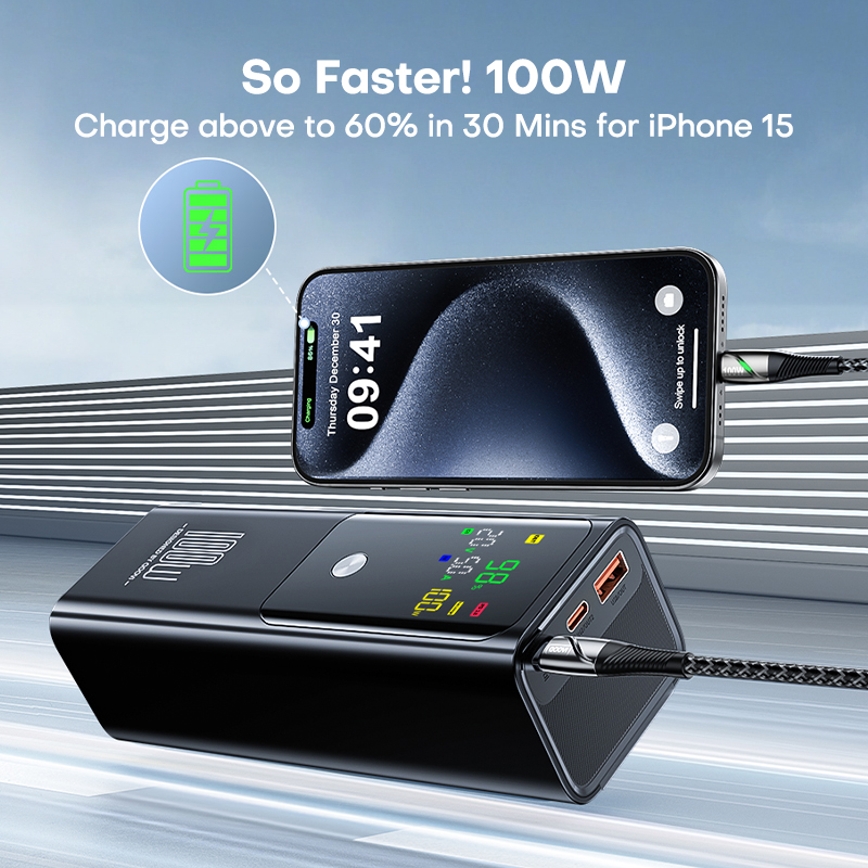 QOOVI PD 100 ワットパワーバンク 20000mA - Power Bank Slim のレビューと価格
