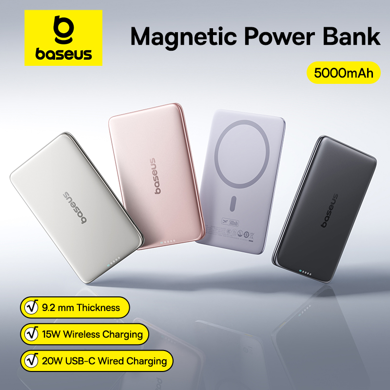 Baseus 5000mAh マグネット式モバイルバッテリー - Power Bank Slim のレビューと価格