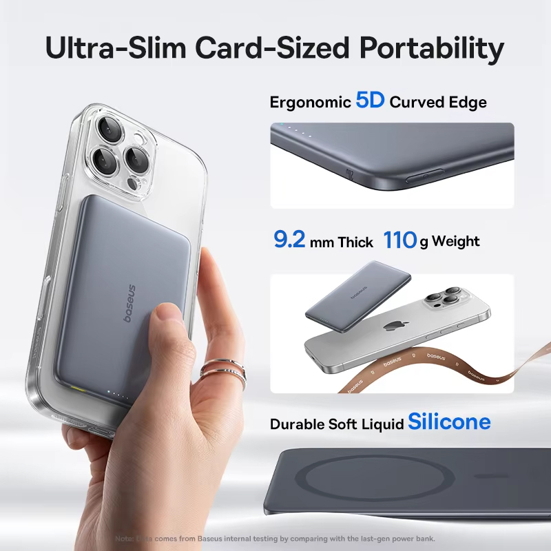 Baseus 5000mAh マグネット式モバイルバッテリー - Power Bank Slim のレビューと価格