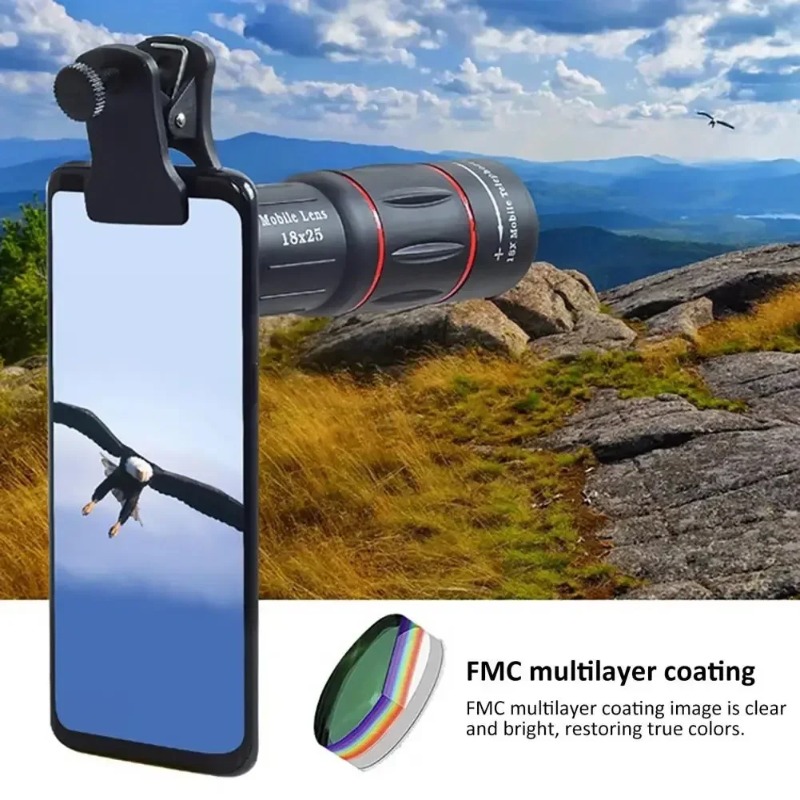 コンサート用ユニバーサル18倍望遠レンズクリップオン携帯電話 - Lens Camera Clip のレビューと価格