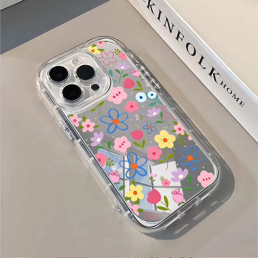 韓国風花柄シルバーミラー付きスマホケース iPhone 17 - Phone Accessories Iphone のレビューと価格