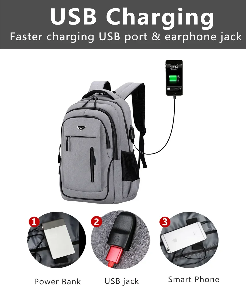 大容量バックパック男性ラップトップバックパック 15.6 オ - Phone Accessories For Teens のレビューと価格