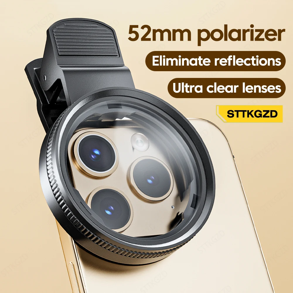 新しい52mm CPL携帯電話レンズフィルターレンズクリップ - Lens Camera Clip のレビューと価格