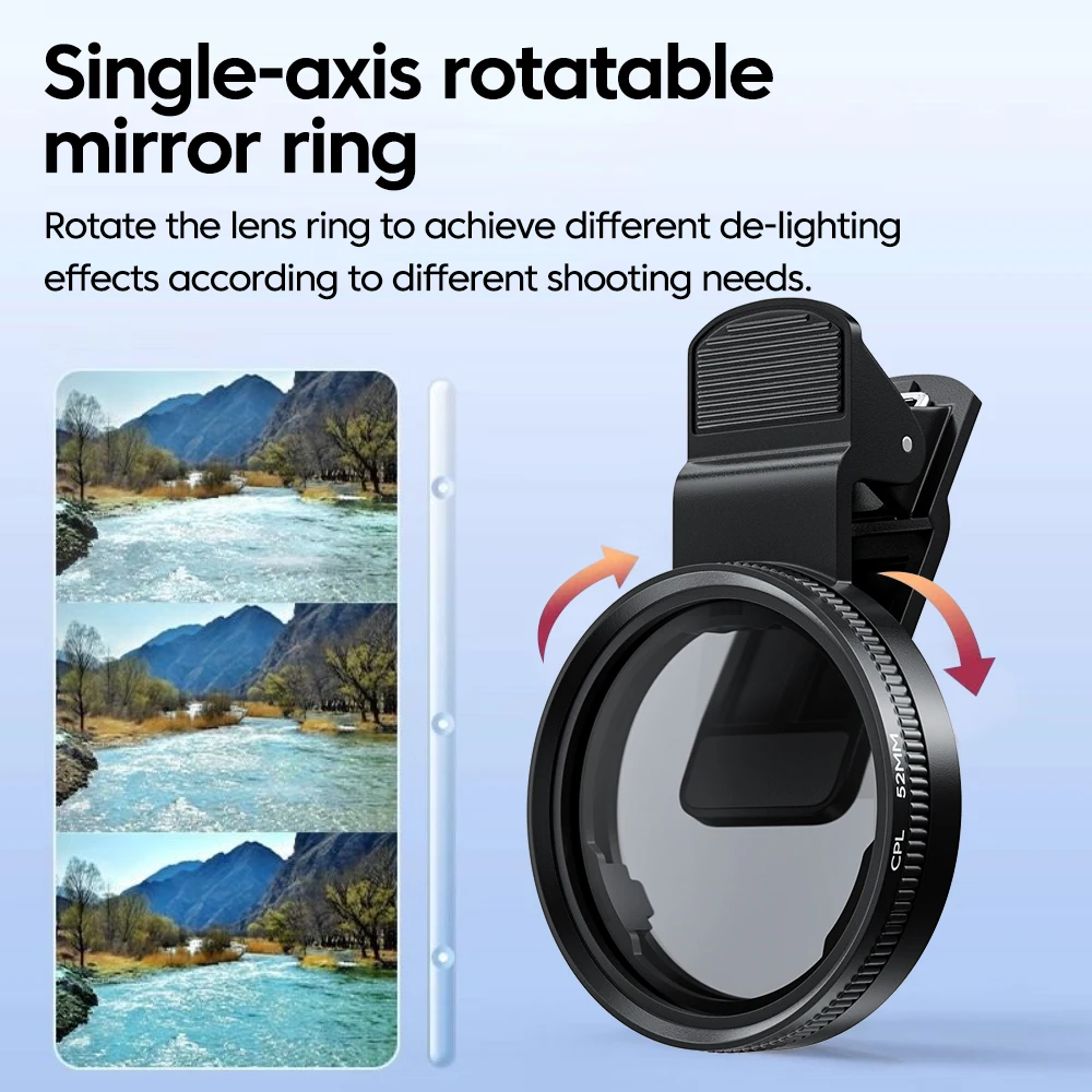 新しい52mm CPL携帯電話レンズフィルターレンズクリップ - Lens Camera Clip のレビューと価格