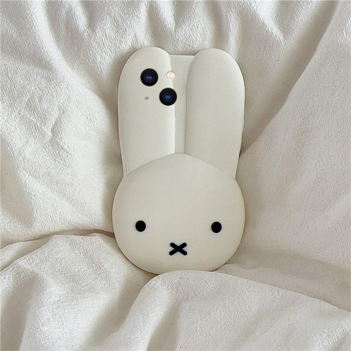 ミッフィーウサギ白シリコン電話ケース漫画大きな耳ミッフィーア - Phone Accessories Images のレビューと価格