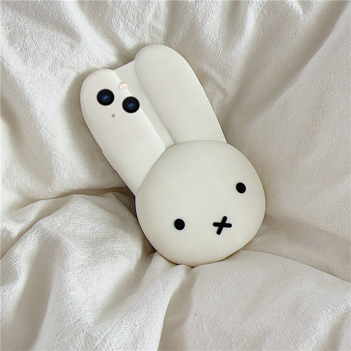 ミッフィーウサギ白シリコン電話ケース漫画大きな耳ミッフィーア - Phone Accessories Images のレビューと価格