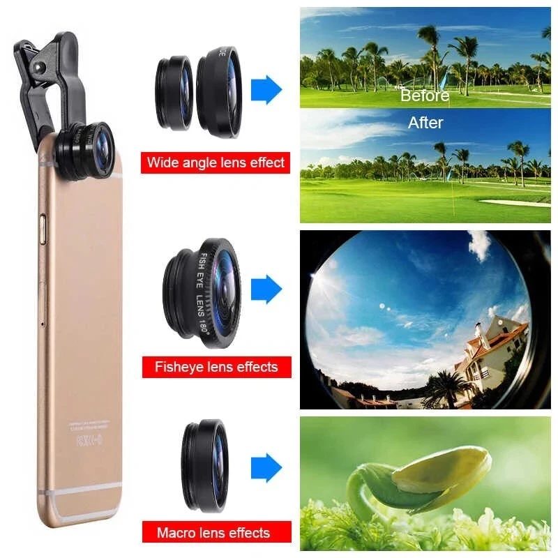 iPhone、Xiaomi、Redmi対応 3in1魚眼広角 - Lens Camera Clip のレビューと価格