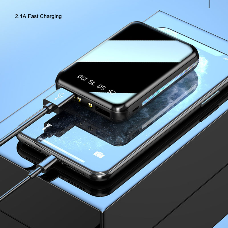 20000mAh ミニパワーバンクポータブル充電器ミラースク - Power Bank Slim のレビューと価格